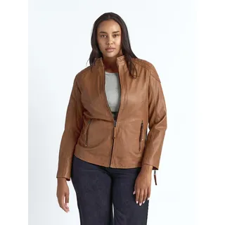 Lederjacke MAZE "42021312", Damen, Gr. 46, braun (cognac), Obermaterial: 100% Lammleder. Futter: 100% Baumwolle. Ärmelfutter: 100% Polyester, Jacken