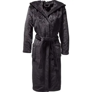 REDBEST Bademantel Unisex-Bademantel "Perris" mit Kapuze, Rückenlänge cm: 124/lang (ab 111 cm):, Fleece, mit Kapuze/mit Aufsatztasche:, default, Fleece Uni grau Rückenlänge cm: 124/lang (ab 111 cm): | L