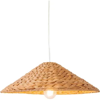 näve Pendelleuchte Korb, ohne Leuchtmittel, Schirm aus Wasserhyazinthengras, inkl. Pendel 120cm, excl. 1xE27 beige