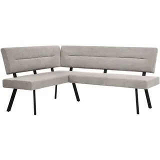 beautysofa Eckbank, Zerra 192x153 cm, mit Metallbeinen, Curio-Stoff, Beige,