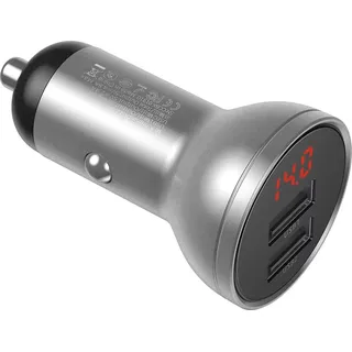 Baseus Autoladegerät 2x Usb 4.8a 24w Mit Lcd Silber (ccbx-0s)