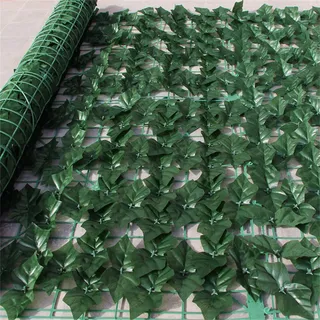 AQCQDQ Künstliche Efeu Garten Sichtschutz 100x200cm,Sichtschutzzaun Efeu,Mehrfachgröße Efeu Sichtschutz,grüner Efeuzaun mit verstärkter Verbindung, künstliche Hecken mit Weinblättern (100x200cm,2)