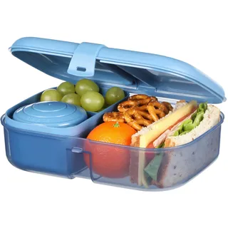 Sistema Ribbon Bento Box Brotdose mit flexiblem Einsatz und Joghurt-/Fruchtbehälter | Mit recyceltemozeangebundenem Kunststoff | 1,1 L Lunchbox im Bento Style | BPA-frei