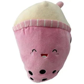 soma Kuscheltier Bubble Tea Plüschtier 26 cm – Boba Kuscheltier Kissen für Kinder rosa (Set, 1-St., Geschenk-Set), Bubble Tea Kissen Plüschtier 26 cm, perfektes Geschenk für Kinder rosa