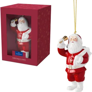 Villeroy & Boch – Christmas Classics Ornamente Weihnachten "Santa" Bunt, Weihnachtsdeko, Weihnachtsdekorationen, Figur, Baumschmuck, Anhänger, Premium Porcelain, Kunststoff, Metall