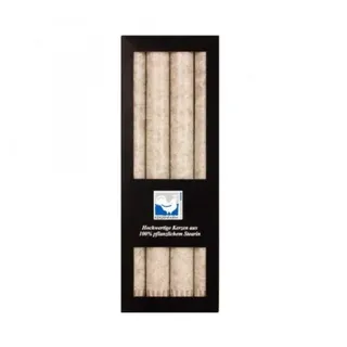 Kerzenfarm Hahn Stearin Stabkerze Set, taupe, 4Stk.