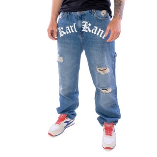Karl Kani Slim-fit-Jeans Karl Kani Old English Baggy Workwear Jeans Herren Hose dirty blue (1-tlg) blau M