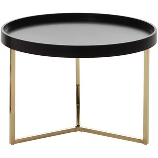 FineBuy Elise rund Retro Metall schwarz / gold 58 x 42 x 58 cm