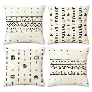 Omgoods – Set aus 4 Boho-Kissenbezügen mit geometrischem Muster, 45x45 cm, für die Wohnzimmerdekoration - Bunt