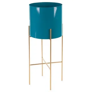 Eurofirany Blumentopf Blumentopf, Blumetopf mit elegantem Ständer aus Metall Gold Schwarz Weiß Blau