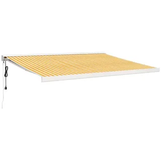 furnicato Markise Einziehbar Gelb und Weiß 4x3 m Stoff und Aluminium (1-St) bunt