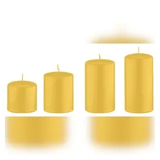 Kopschitz Kerzen 4er Set Adventskerzen abgestuft Mustard Senf Ø 5 cm (Höhen 6, 8, 10 und 12 cm)