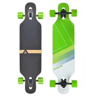 Apollo Longboard Twin Tip DT Longboard 36", gefertigt aus 8 Holzlagen in angesagtem TwinTip-Shape grün