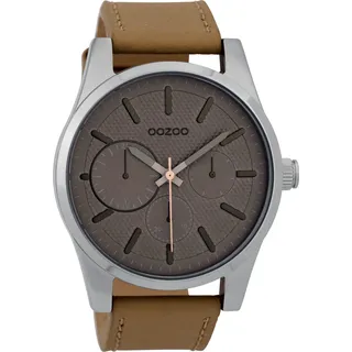 Oozoo Herren Armbanduhr Lederband camel/grey  Ø45mm 9615 neu