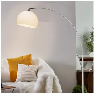 Lightbox Stehlampe, ohne Leuchtmittel, moderne Bogenlampe, Stehleuchte mit schwenkbarem Kopf und Fußschalter weiß