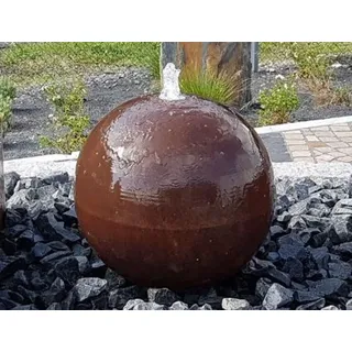 Kugelbrunnen 50 cm Cortenstahl incl. LED Komplettset Brunnenkugel Gartenbrunnen
