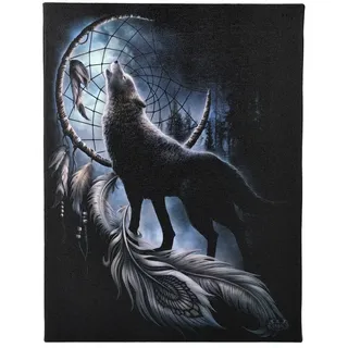 Figuren Shop GmbH Leinwand Kleine Leinwand Wolf - From Darkness - Spiral - Leinwandbild Tierbild bunt