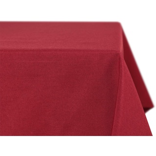 BEAUTEX fleckenabweisende und bügelfreie Tischdecke - Tischtuch mit Lotuseffekt - Tischwäsche in Leinenoptik - Größe und Farbe wählbar, Rund 180 cm, Bordeaux