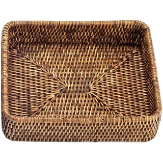 Decor Walther Basket TAB 1 Rattan-Tablett, Rattan dunkel LxBxH 18x18x5cm
