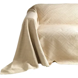 Tagesdecke PEREIRA DA CHUNA Gr. 4, grau (taupe), B:370cm L:250cm, 100% Baumwolle, Tagesdecken