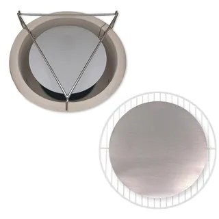 Sizzlin' Steel Mehrzweck-Pizza-Stein/Smash Burger & Anbraten Plancha Grillplatte / T304 Edelstahl 29 cm Durchmesser x 5 mm Dicke Perfekte Wärmeabweiser-Größe für Aldi Kamado
