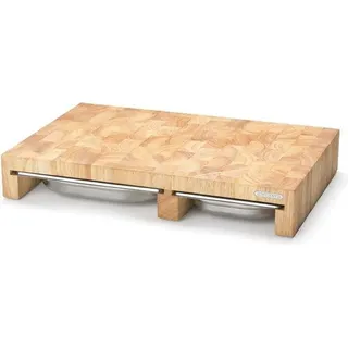 Famanu Schneidebrett aus Holz - 3 Edelstahl-Schubladen - 525 x 342 x 94 cm