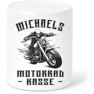 Spardose Motorrad personalisiert Geldgeschenke Verpackung zum Geburtstag Biker Sparkasse Sparbüchse Sparschwein aus Keramik