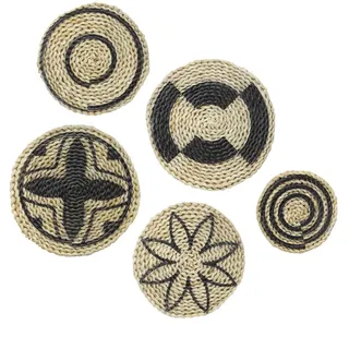 Art for the Home Wanddeko, Braun, Schwarz, Naturmaterialien, Ethno, Vintage, Wasser/Strand/Meer, Rund, 25x1x25 cm, FSC Mix, Dekoration, Skulpturen & Dekoobjekte, Wanddeko