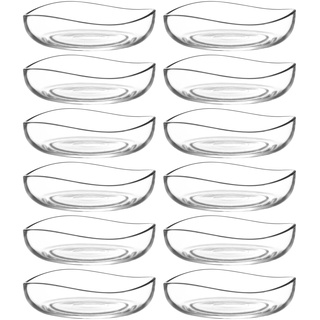 CLEARFEE 12-teiliges Glasschalen Set 195 ml aus hochwertigem Glas Schalen spülmaschinengeeignet Dessertschale Vorspeise Bowl Glasschüssel