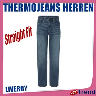 LIVERGY Herren Thermojeans Straight Fit normale Leibhöhe Blau Gr 48 (32/32)