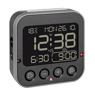 TFA® digitaler Funkwecker BINGO 2.0 schwarz Kunststoff