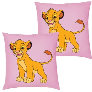 Blondie & Brownie Dekokissen Kissen Simba Löwe Film Kino TV Kinder Jungen Mädchen, in vielen Farben rosa