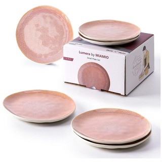 MiaMio Speiseteller »MIAMIO – 6 x 20 cm Teller Set aus Keramik Geschirr Set Handmade« rosa Ø 21 cm