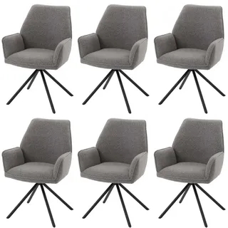 MCW Esszimmerstuhl MCW-G67 Bouclé hellgrau 6er Set