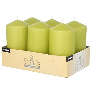 Papstar Stumpenkerze 6 x 11,5 cm 24 St. kiwi 