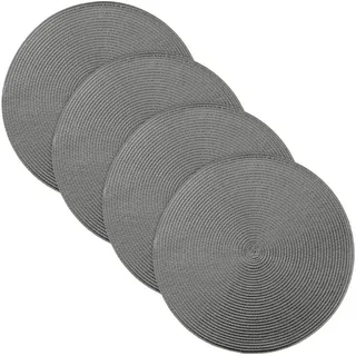 Erwin Müller Platzset Tischset "Amadora" 4er-Pack, Uni grau rund | 35 cm x 35 cm