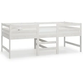 vidaXL Massivholzbett ohne Matratze Weiß 90x200 cm Kiefernholz
