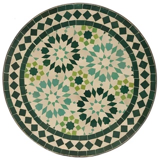 Casa Moro Beistelltisch Mosaik-Beistelltisch Ø45cm Ankabut Türkis mit Schmiedeeisen (Gestell Höhe 50cm, Mediterraner Mosaiktisch, Gartentisch kleiner Teetisch Kaffeetisch Balkontisch, MT2996), Kunsthandwerk aus Marokko grün