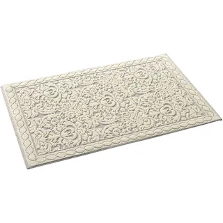 HomeLife Küchenteppich aus Baumwolle, waschbar, 60 x 90 cm, moderner Läufer für Flur, elegant, Bettvorleger, Beige und Korallen-Design [60 x 90, Beige/Blau]