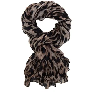 Ella Jonte leichter Schal Leopard beige grau oder braun Animalprint Damenschal - Einheitsgröße