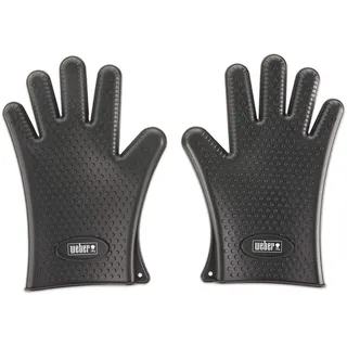 Weber Silikon Grillhandschuhe, 1 Paar, hitze- & wasserabweisend, perfekt für Grillgut vom Grill oder Smoker, wiederverwendbar, lebensmittelsicheres Silikon, reinfache Reinigung - Schwarz (7017)