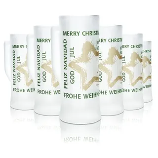 6x Mohaba Glühwein Glas 0,2l Krug Thermoglas Henkelglas Satiniert Punschgläser