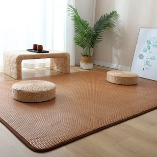 FUYAO Japanische Tatami-Bodenmatte, Rutschfester, atmungsaktiver Teppich aus natürlichem Rattan, Faltbare Sommer-Schlafmatte für den Innenbereich, für Wohnzimmer, Schlafzimmer, Krabbelspielmatte