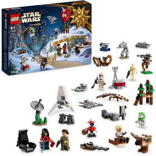 LEGO 75366 Star Wars Adventskalender 2023, Weihnachtskalender mit 24 Geschenken, darunter 9 Figuren, 10 Fahrzeug-Spielzeuge und 5 Mini-Modelle, Adv...