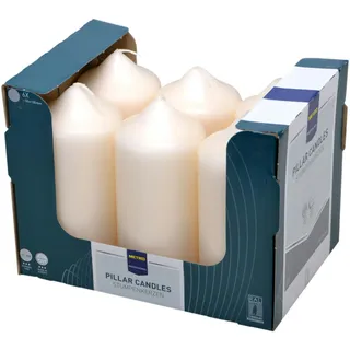 METRO Professional Stumpenkerzen, Paraffin, 5.8 x 13 cm, ca. 30 Std., elfenbein, 6 Stück