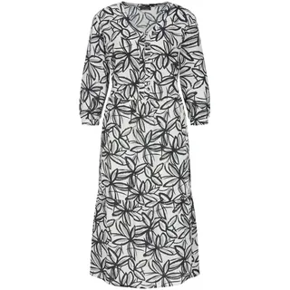 GOLDNER Druckkleid Midikleid floral Schwarz/Weiß 40