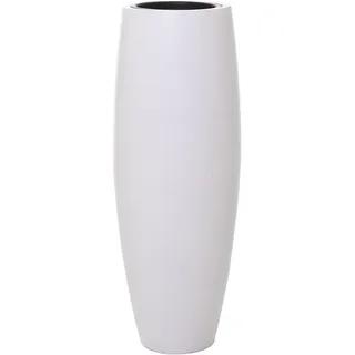 VIVANNO Bodenvase Fiberglas MAGNUM Rund - Weiß Matt (1 St), 37x100 cm Ø 37 cm x 37 cm x 100 cm x 37 cm