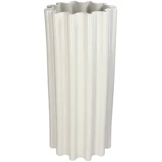 Vase Steingut weiß Strukturdesign 50cm