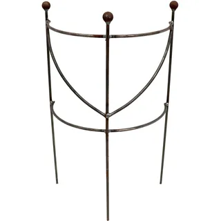 Hirsch Terracotta Staudenhalter halbrund H:50 B:30 T:16cm stabil massiv Vollmaterial, Pflanzenstütze, Rankhilfe, Rankgitter, Beetgitter, Pflanzenhalter