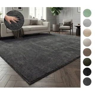 OTTO home Teppich Cali, in Standard- und Premium-Qualität, 13 mm oder 16 mm Höhe, rechteckig, Uni-Farben, kuschelig, & weich, waschbar, Wohnzimmer, Schlafzimmer grau 180 cm x 230 cm